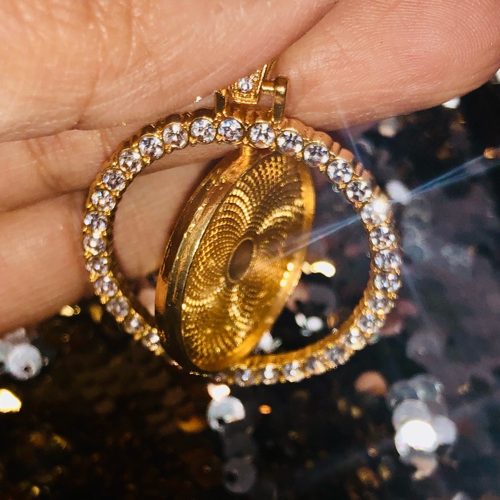 One of a kind beautiful hand made custom rotating memory pendant charm huge sale